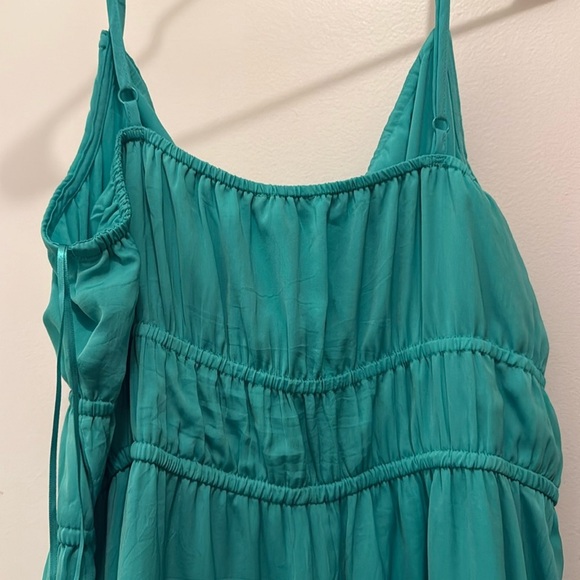 ON 34th Chic Green Maxi Dress w/ Spaghetti Straps Size XL Beach/Vacation - Picture 9 of 11